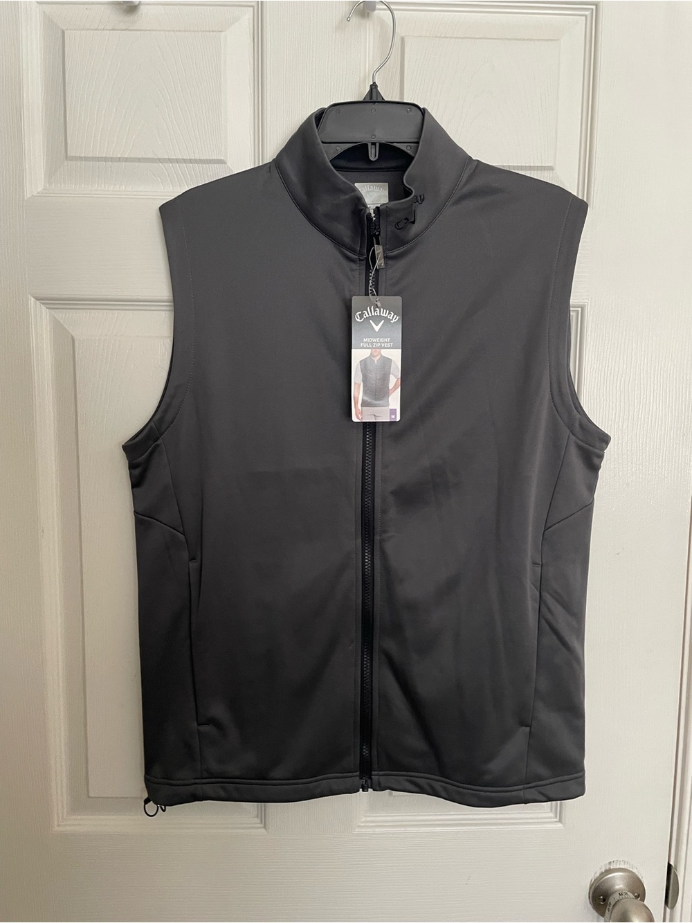 NWT Callaway Mens Medium Grey Vest Midweight Fleece with Pockets